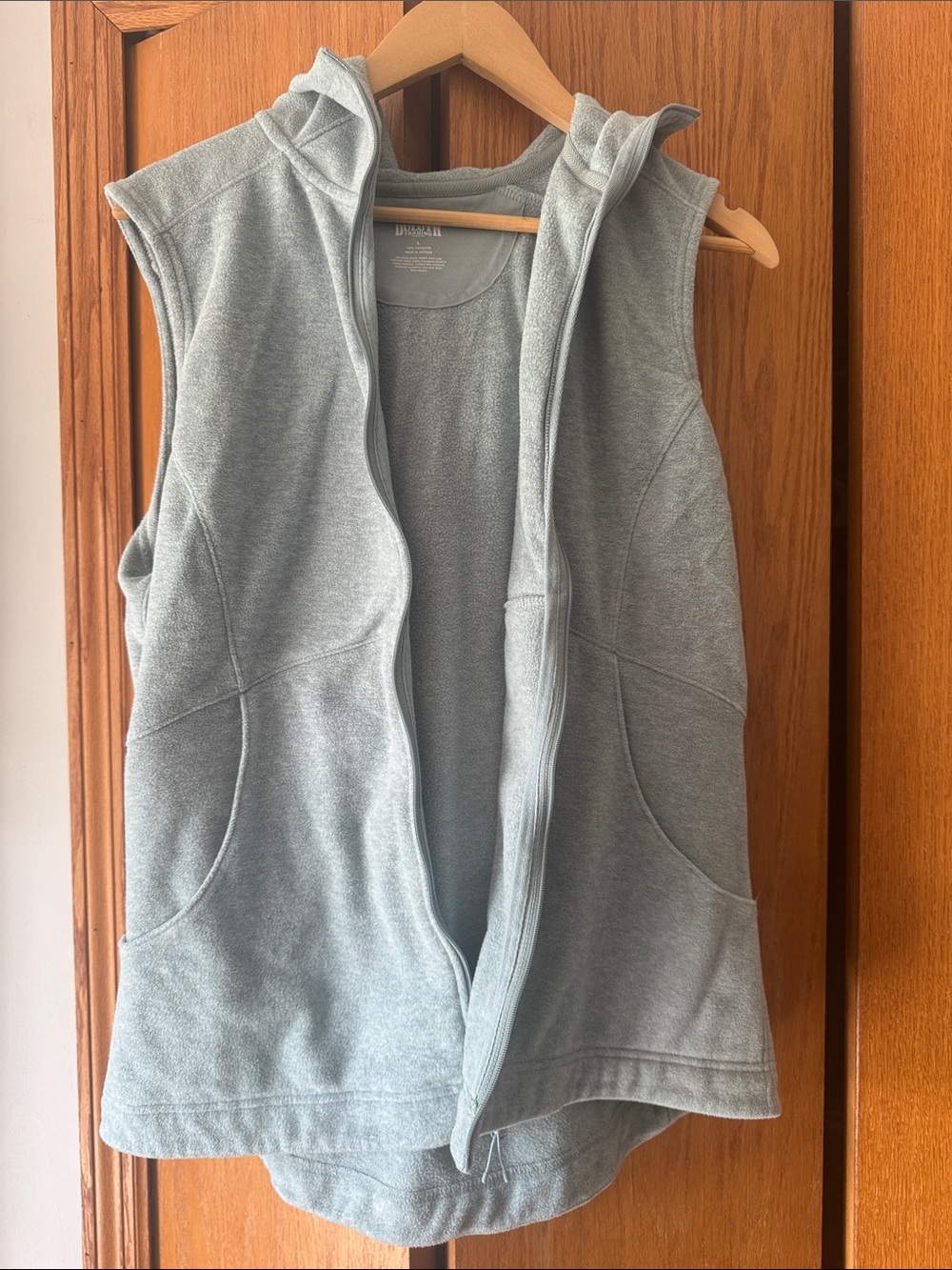 Duluth Trading Co Light Gray Sleeveless Hoodie Vest